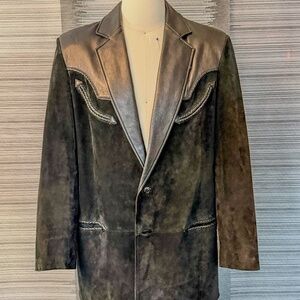 Ripple Creek Western Suede & Leather Blazer – Men’s M
